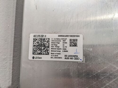 AUDI E-TRON LG CHEM BATTERY MODULE 10.77V 2.65kWh 240Ah 3S4P