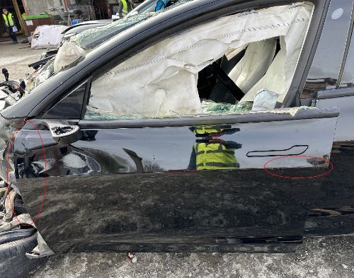 TESLA MODEL 3 DOOR FRONT LEFT BARE BLACK DAMAGE 2018-2023