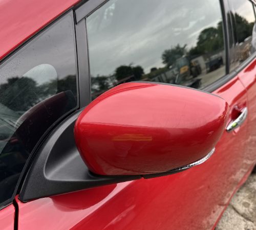 NISSAN LEAF DOOR WING MIRROR LEFT RED Z10 FOLD CAMERA BLIND SPOT 2017-2024