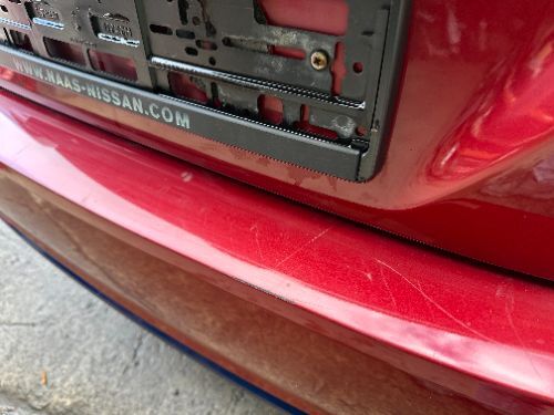 NISSAN LEAF TEKNA BUMPER REAR COMPLETE RED NAJ 2018-2024