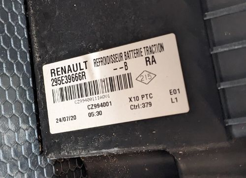 RENAULT ZOE BATTERY COOLING SYSTEM PTC 2019-2024